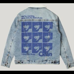 NEW TAYLOR SWIFT 1989 (Taylor's Version) Clean Blue Denim Jacket Sherpa Collar L